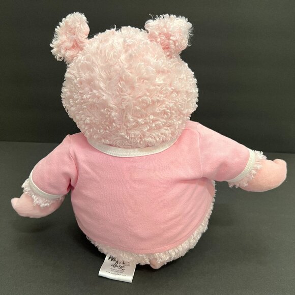 Pig Fluffy Plush Stuffed Animal with Pink Tee Shirt Wacky Bear Factory - Picture 3 of 5